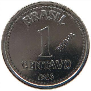 Brazil Centavo 1986 Prova Pattern Top Rare T80 007