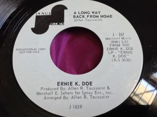 Hear Rare NOLA Funk Soul 45 : Ernie K.  Doe Here Come The Girls Janus 167 3
