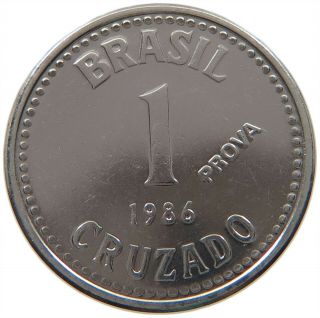 Brazil 1 Cruzado 1986 Prova Pattern Top Rare T80 073