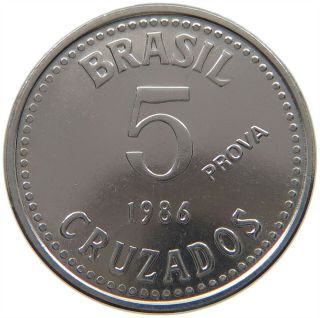 Brazil 5 Cruzados 1986 Prova Pattern Top Rare T80 097