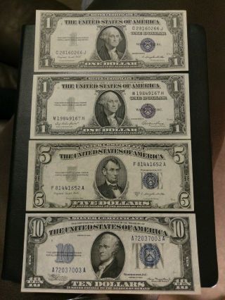 Silver Certificate Set With 4 Rare Bills Won 
