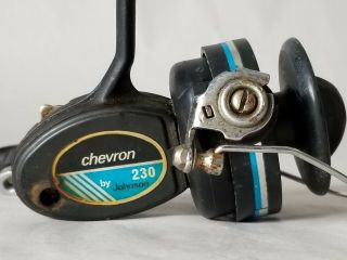 Rare Vintage Chevron Model 230 By Johnson Fishing Spinning Reel