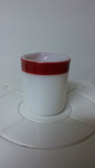 Rare Pyrex Corning Individual Mini Creamer Red Band Glass blower mark 4