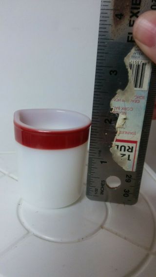 Rare Pyrex Corning Individual Mini Creamer Red Band Glass blower mark 7