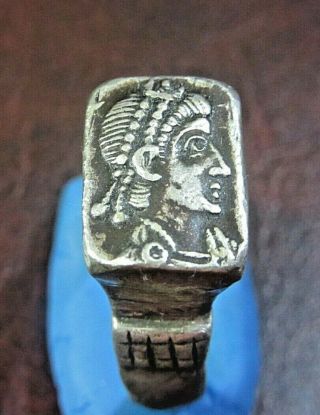 Ancient Silver Roman Ring Very Rare Constantius Ii,  Caesar 337 - 347 Ad,  Augustu