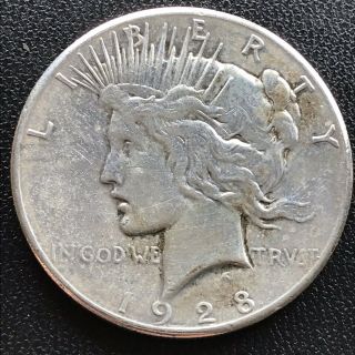 1928 Peace Dollar Philadelphia P Silver Rare Key Date $1 Better Grade Cl.  16685