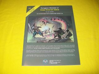 L3 Deep Dwarven Delve Dungeons & Dragons Ad&d - 1 Rare 1/5000 Silver Anniversary