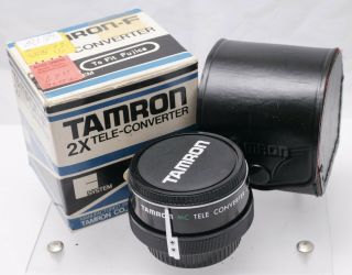 Rare Boxed - Tamron F - System 2x Fujica Locking M42 Mount Tele - Converter