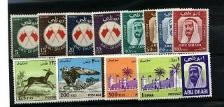 Uae Abu Dhabi 1967 Sg26/37 Def Set Rare Complete Mnh Birds Animals Forts $250