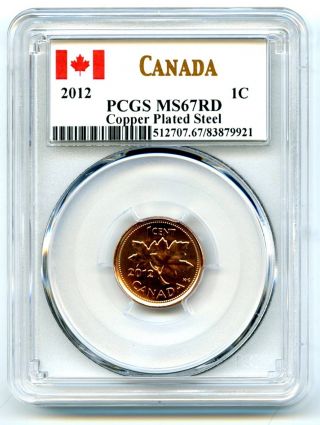 2012 Canada Cent Pcgs Ms67 Rd Magnetic Steel Last Year Of Issue Rare