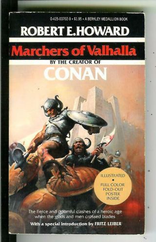 Marchers Of Valhalla By Howard,  Rare Heroic Fantasy Pulp Vintage Pn With Poster