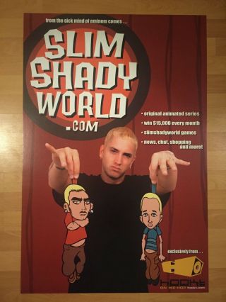 Rare Eminem Slim Shady World 24 " X 36 " Promo Poster Hip Hop Rap D12 Kamikaze