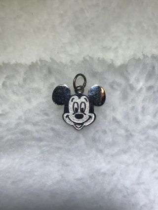 Vintage Disney Sterling Silver Mickey Mouse Face Charm 1 " Tall Disney World Rare