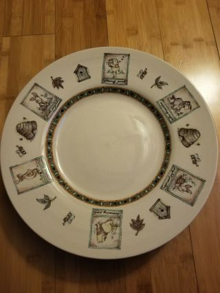 Disney Stoneware 100 Acre Woods Winnie The Pooh Set Of 4 Dinner Plates Rare