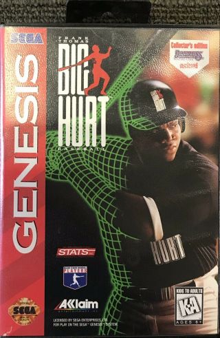 Frank Thomas Big Hurt Baseball (sega Genesis,  1995) W Very Rare Promotional Card