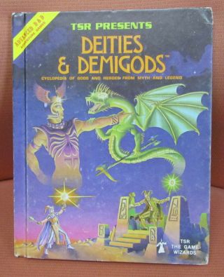 Ad&d Deities & Demigods 144 Pages Cthulhu Melnibonean.  Rare 1st Ed.  1st Print Vg