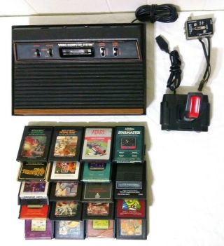 Atari 2600 4 Switch Console System Complete W/ Controller & 20 Games Rare