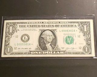 $1.  00 Extremely Rare Star Note L00053016