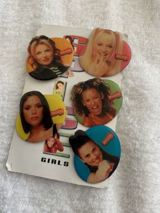 Rare Spice Girls Pin Badge Full Set Walkers Crisps 1990’s