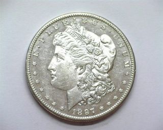1897 - S Morgan Silver Dollar Near Gem Uncirculated Dmpl Rare This