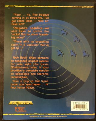 SHATTERZONE TECH BOOK : SHIPS - RARE 1994 WEST END GAMES RPG MASTER SOURCE BOOK 2