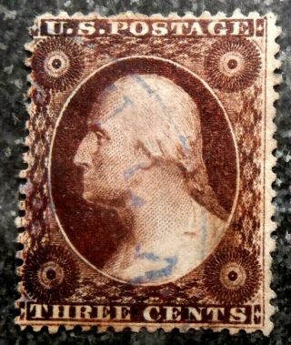 Buffalo Stamps: Scott 25 Rare Plum Color,  Vf With Face - Cancel,  Cv = $4,  000