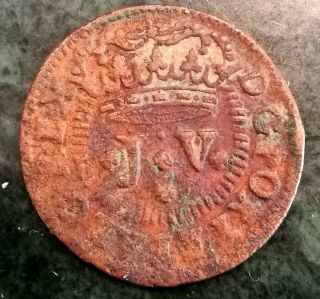 Rare Portugal Joao V 1 1/2 Real 1714 Coin