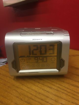 Rare Philips Aj3980 Touch Screen Cd Alarm Clock Stereo Radio Digital Tuner Testd