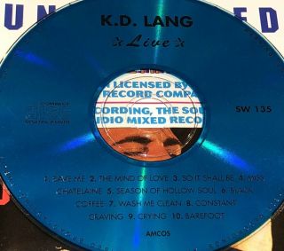 K.  D.  Lang Live Cd Very Rare 1993 Save Me Constant Craving Crying Barefoot
