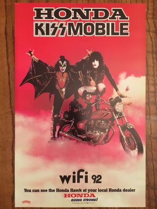 Kiss Honda Poster Rare Early 90,  S Convention Piece Ex,  Shape