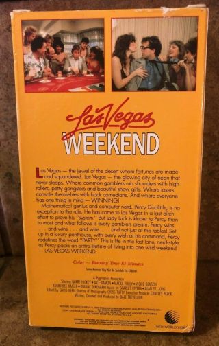 Las Vegas Weekend (VHS) 80 ' s cult comedy World Video RARE Not on DVD 2
