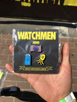 Watchmen Hbo Sdcc 2019 Exclusive Pin Set Rare Comic Con San Diego 2019