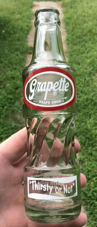 Very Rare Acl Grapette Grape Soda Bottle Gadsden Alabama Ala