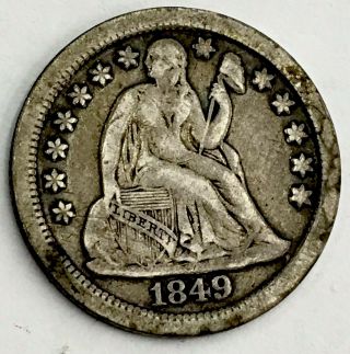 1949 - O Seated Liberty Dime - 90 Silver - Only 300,  000 Mintage - - Rare
