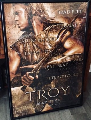 Brad Pitt Signed Autograph - Troy - Full Sized Movie Poster Rare