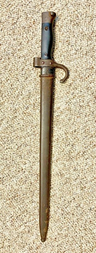 Very Rare French Bayonet Model 1892 " Berthier " And Scabbard
