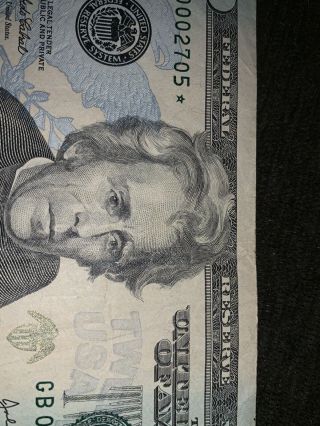 RARE LOW SERIAL NUMBER $20 STAR NOTE PAPER CURRENCY FRESH FIND MAKE OFFER 8