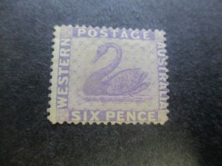 Western Australia Stamps: 6d Purple Swan - Rare (f214)