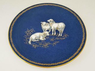 Rare Art Deco Wedgwood Lustre Ware Animal Series Sheep Study Cabinet Plate C1920