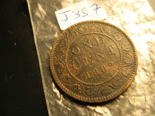 Canada 1882 Rare Large Cent Id J357.