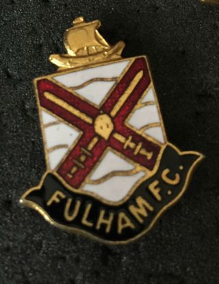 Rare Old Fulham Crest Enamel Pin Badge By Coffer