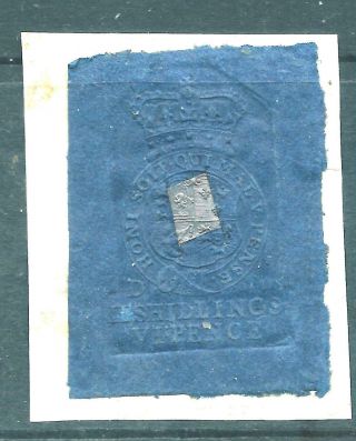 Rare King George I Fiscal/revenues Stamp Blue Embossed C1719 R3508s