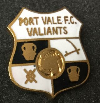 Rare Old Port Vale Valiants Crest Shield Enamel Pin Badge By Coffer