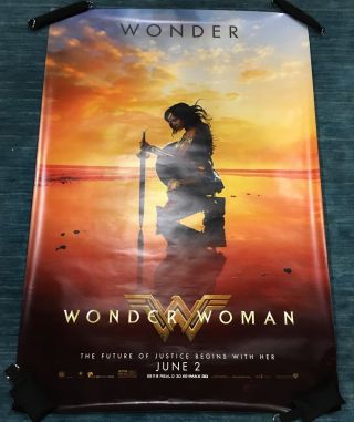 2017 Wonder Woman Movie Bus Stop Poster,  Rolled,  48x70 Rare