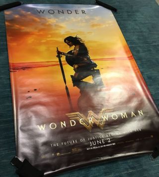2017 WONDER WOMAN MOVIE Bus Stop Poster,  Rolled,  48x70 RARE 2