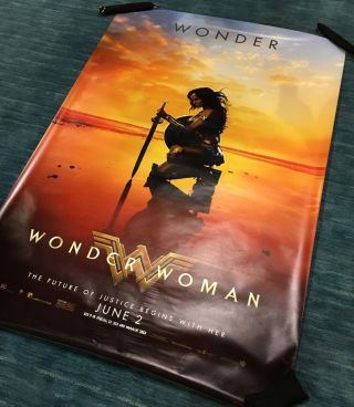 2017 WONDER WOMAN MOVIE Bus Stop Poster,  Rolled,  48x70 RARE 3
