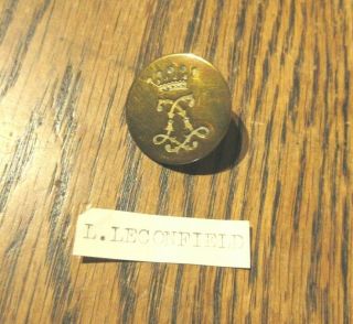 Very Rare Antique Hunt Button Leconfield Hunt 22 Mm Maker Meyer & Mortimer