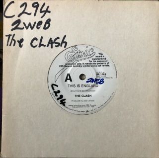 The Clash This Is England Australian 45 7” Vinyl Rare Promo Punk