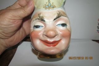 Vintage " Rare " Hand Painted R.  S.  Prussia Harlequin / Jester Face Pitcher