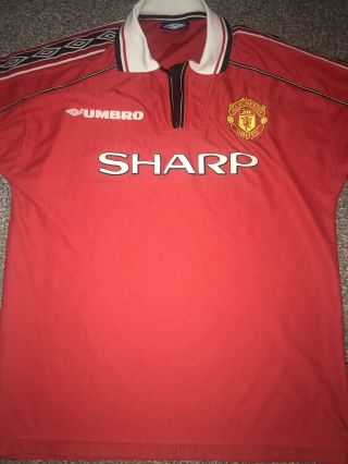 Manchester United Home Shirt 1998/00 Large Rare And Vintage